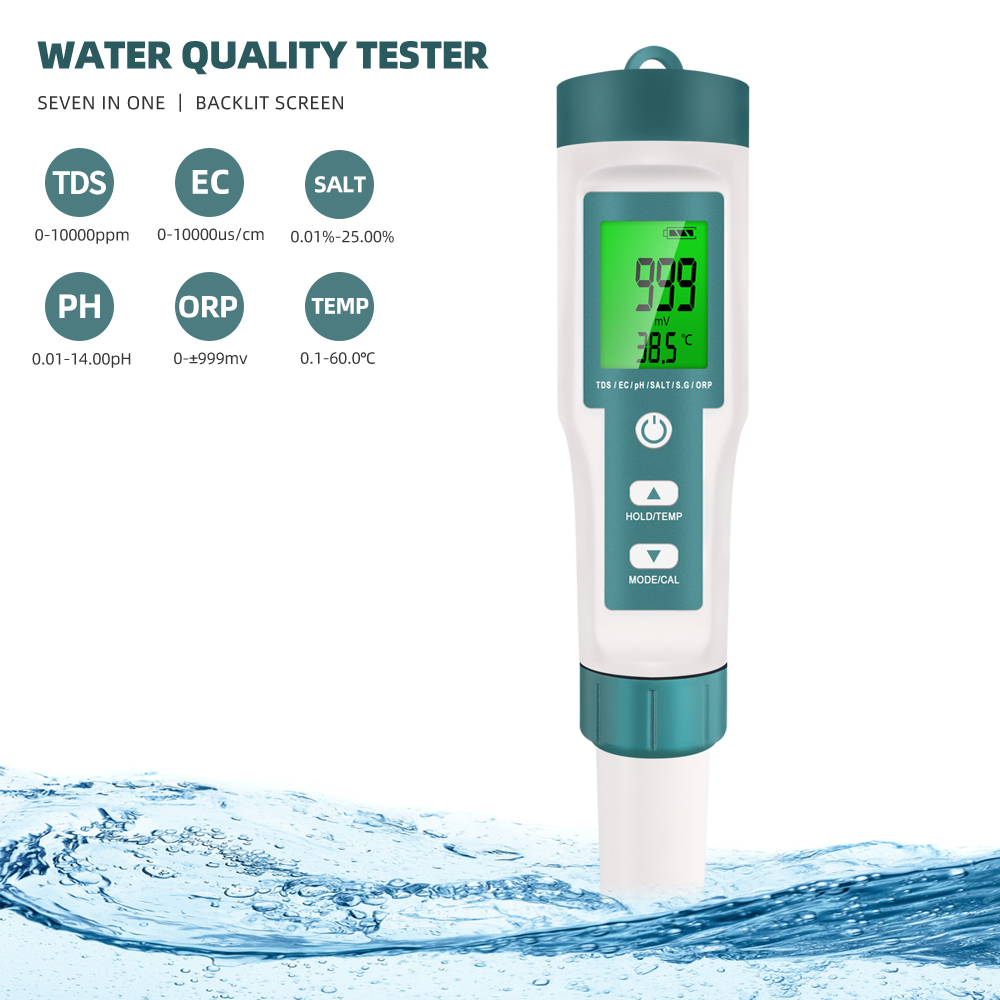 Ph Meter Digital Water Tester - Medidor de temperatura 7 en 1