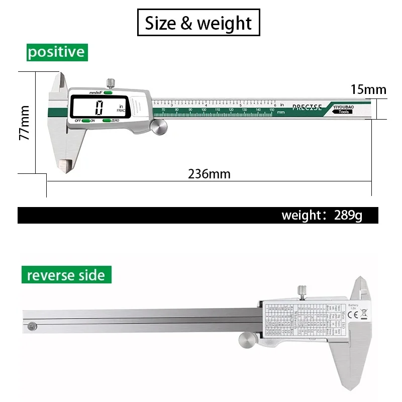 Calibrador de acero inoxidable - Digital Caliper 150Mm Stainless Steel reseña y precio