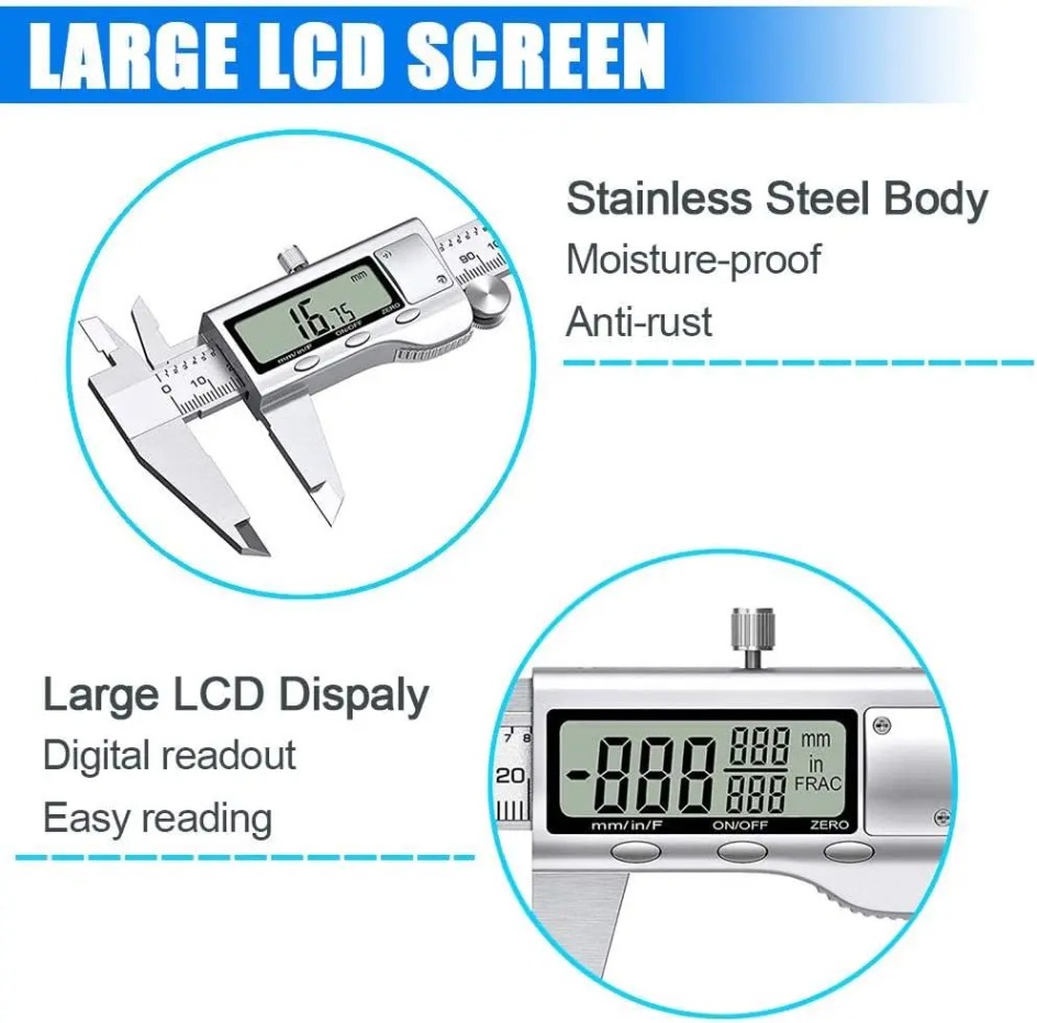 Calibrador Vernier Electrónico - Digital Caliper 150Mm Stainless Steel reseña y precio