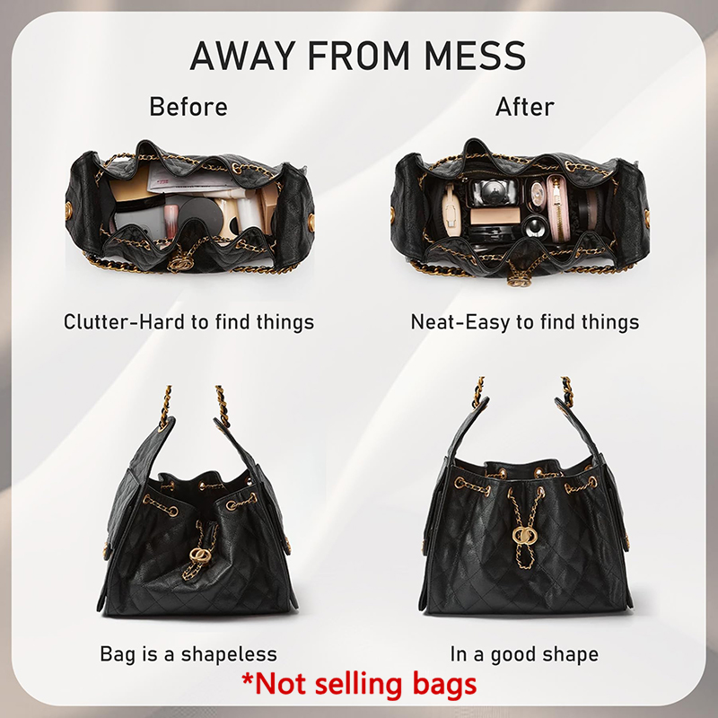 Organizador de bolsos de nailo - Packaging reseña y precio